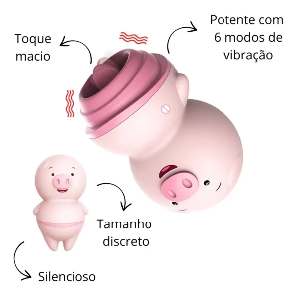 Estimulador Clitoriano Em Formato Porco Recarregável Lilo - Image 2